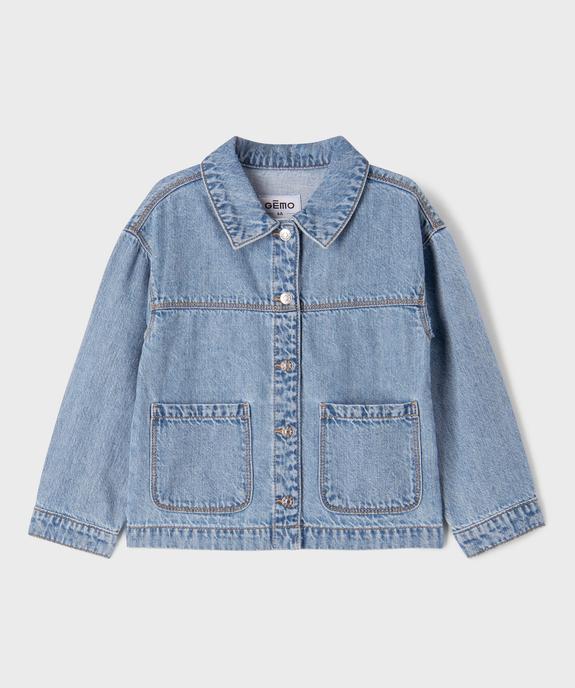 Veste en jean légère coupe droite fille vue2 - GEMO (ENFANT) - GEMO