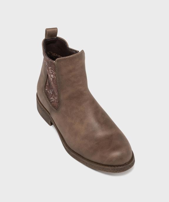 Boots avec empiècement fleuri avec doublure chaude femme - Emilia Rosa - EMILIA ROSA Boots avec empiècement fleuri avec doublure chaude femme - Emilia Rosa vue5 - EMILIA ROSA - GEMO