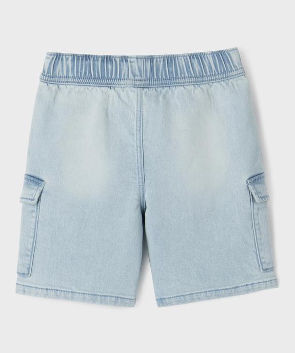 Bermuda parachute en jean stretch avec taille ajustable garçon vue3 - GEMO 4G GARCON - GEMO