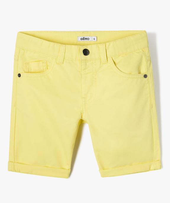 Bermuda en twill avec revers cousus garçon vue1 - GEMO 4G GARCON - GEMO