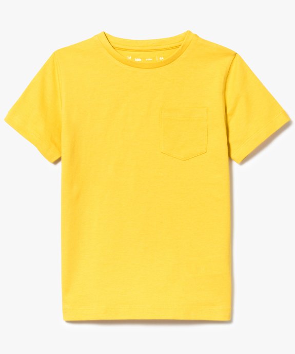 Tee-shirt garçon uni à manches courtes en coton bio vue1 - GEMO 4G GARCON - GEMO