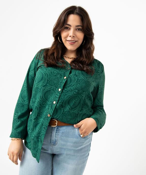 Chemise à manches longues imprimée femme grande taille vue1 - GEMO 4G GT - GEMO