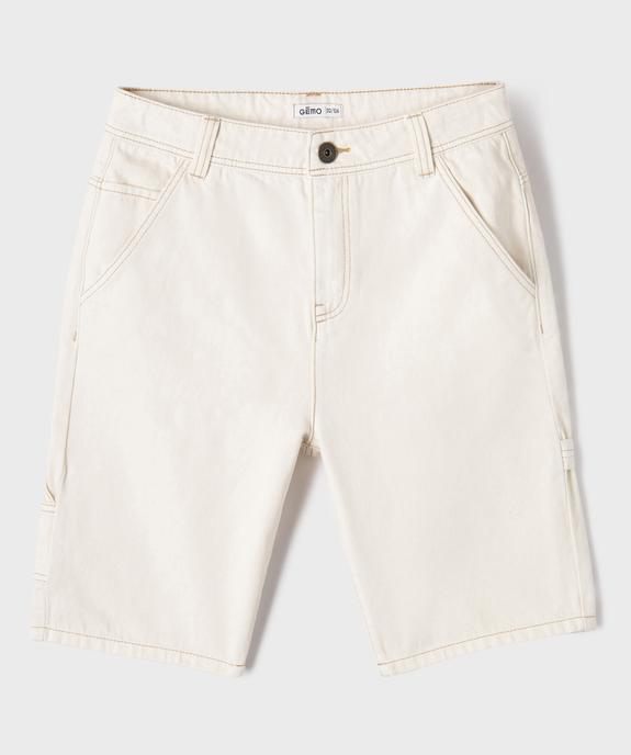 Bermuda en jean regular au coloris unique garçon vue1 - GEMO (JUNIOR) - GEMO