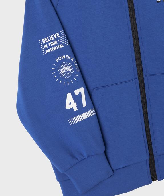 Sweat de sport zippé à capuche garçon vue3 - GEMO (ENFANT) - GEMO