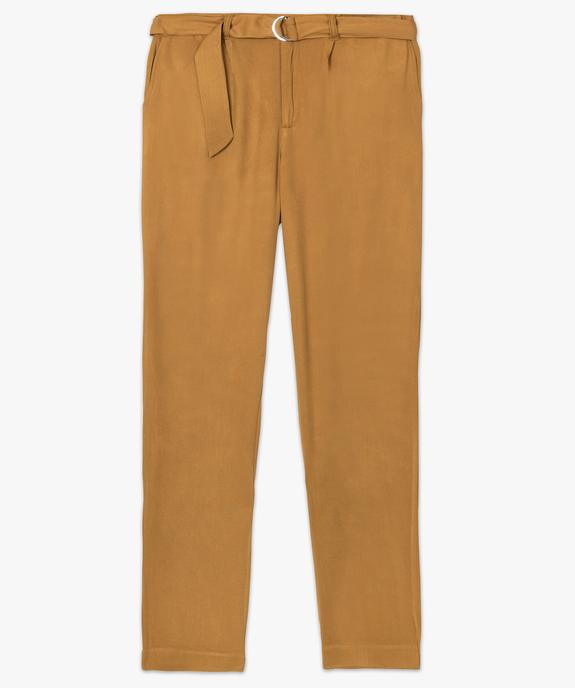 Pantalon femme coupe carotte en maille piquée fluide vue4 - GEMO(FEMME PAP) - GEMO