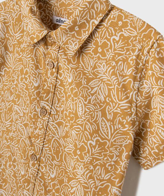 Chemise manches courtes à motifs fleuri garçon vue3 - GEMO (ENFANT) - GEMO
