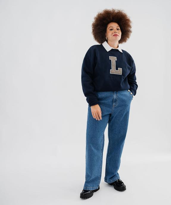 Jean flare à pont femme grande taille - LuluCastagnette vue4 - LULU CASTAGNETTE GEMO FOR GOOD - GEMO