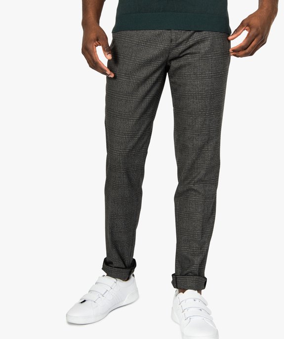 Pantalon homme à carreaux vue1 - GEMO (HOMME) - GEMO