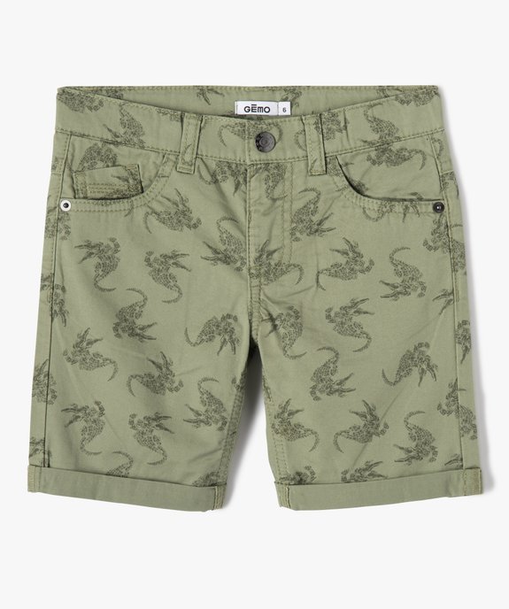 Bermuda en coton twill imprimé à revers garçon vue1 - GEMO 4G GARCON - GEMO