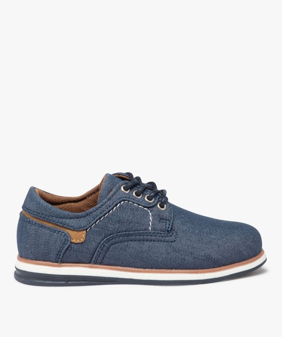 Derbies garçon unis en toile avec semelle bicolore vue1 - BUGGY - GEMO