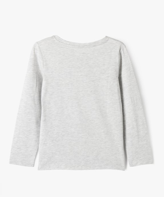 Tee-shirt manches longues avec motif sequins  fille vue3 - GEMO (ENFANT) - GEMO