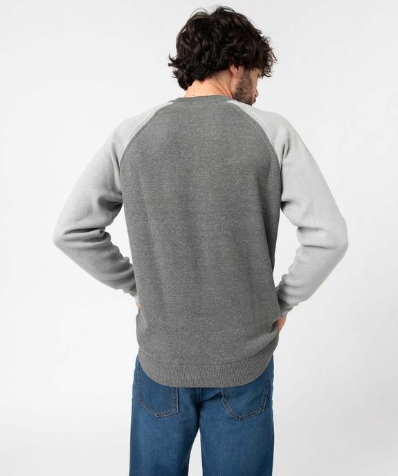 Pull homme bicolore à maille fantaisie vue3 - GEMO (HOMME) - GEMO