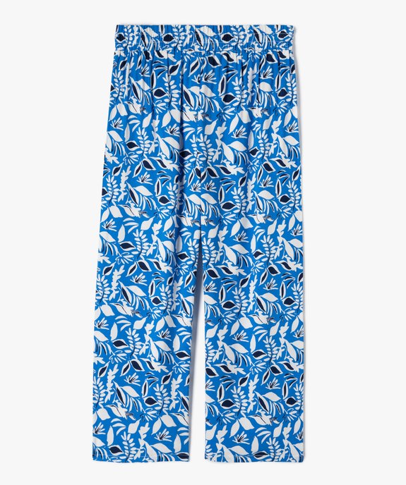 Pantalon fille fluide à motifs feuillage exotique vue1 - GEMO (ENFANT) - GEMO