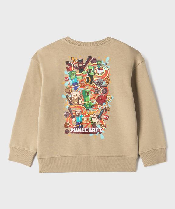Sweat avec motifs pixelisés devant et dos garçon - Minecraft vue3 - MINECRAFT - GEMO
