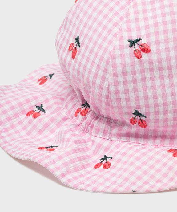 Chapeau bob à carreaux brodé bébé fille vue2 - GEMO (ACCESS) - GEMO