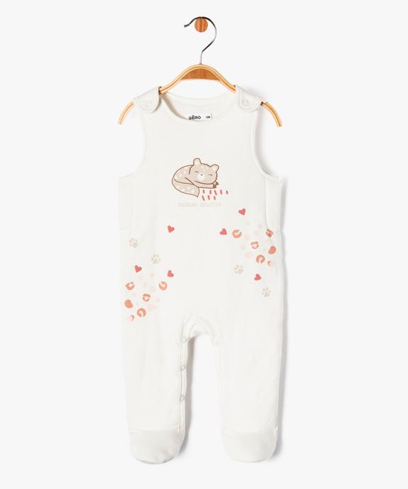 Ensemble 2 pièces combinaison et gilet bébé fille vue2 - GEMO(BB COUCHE) - GEMO