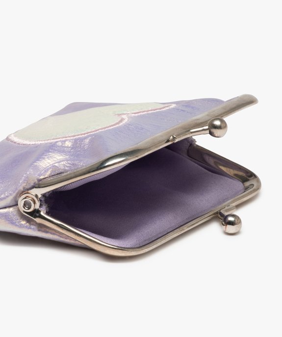 Porte-monnaie fille iridescent à cœur brodé vue2 - GEMO (ENFANT) - GEMO
