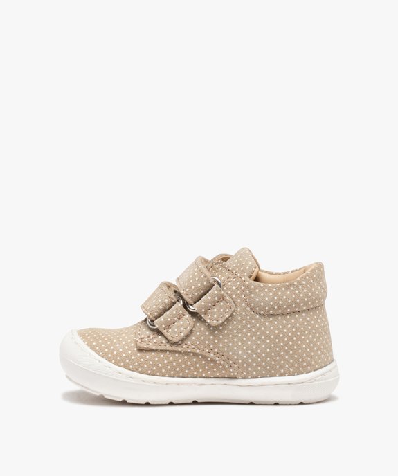 Baskets premiers pas bébé fille dessus cuir à pois – NA! vue3 - NA! - GEMO