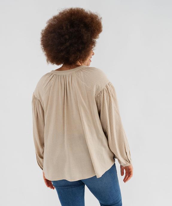 Blouse à motif vichy femme grande taille vue3 - GEMO (G TAILLE) - GEMO