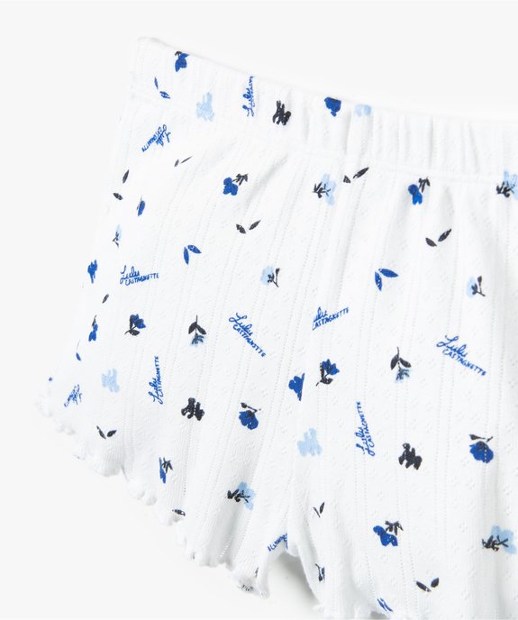 Pyjashort fille en maille fantaisie - LuluCastagnette vue3 - LULUCASTAGNETTE - GEMO
