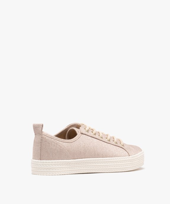 Baskets en toile à lacets avec épaisse semelle femme vue10 - FOLLOW ME G4G - GEMO