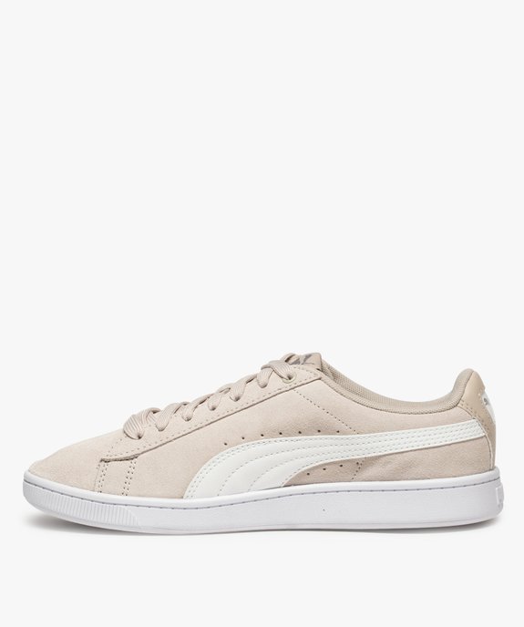 Baskets femme bicolores avec dessus en cuir velours – Puma vue3 - PUMA - GEMO