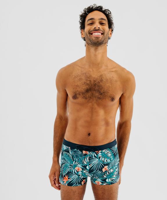 Maillot de bain boxer imprimé tropical homme  vue1 - GEMO (PLAGE) - GEMO