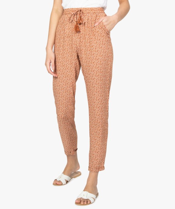 Pantalon femme en matière fluide imprimée vue1 - GEMO(FEMME PAP) - GEMO