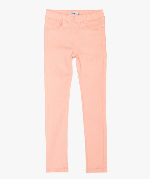 Pantalon fille en stretch coupe slim avec taille élastiquée vue1 - GEMO (ENFANT) - GEMO