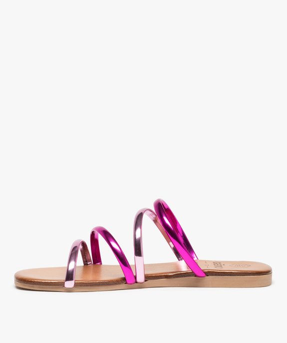 Mules femme avec brides bicolores effet miroir vue3 - GEMO (CASUAL) - GEMO