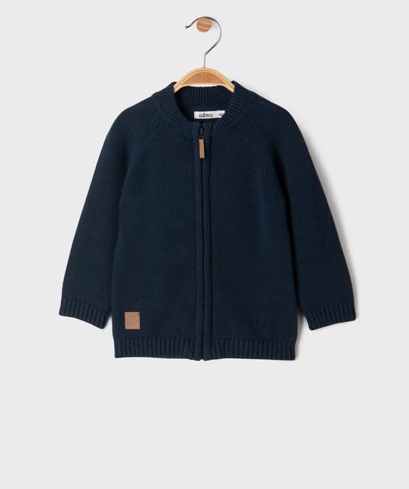 Gilet zippé à col rond en coton bébé vue1 - GEMO(BEBE DEBT) - GEMO