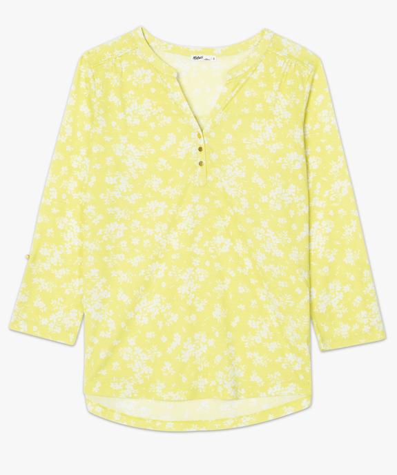 Tee-shirt femme imprimé à manches 3/4 en polyester recyclé vue4 - GEMO 4G FEMME - GEMO