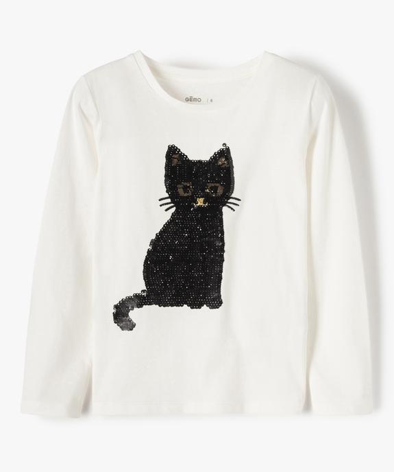 Tee-shirt fille avec motifs en sequins brodés vue1 - GEMO (ENFANT) - GEMO