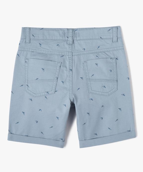 Bermuda en coton twill imprimé à revers garçon vue3 - GEMO 4G GARCON - GEMO