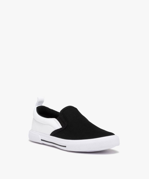 Slip-on garçon en toile bicolore avec col élastiqué vue2 - GEMO (ENFANT) - GEMO