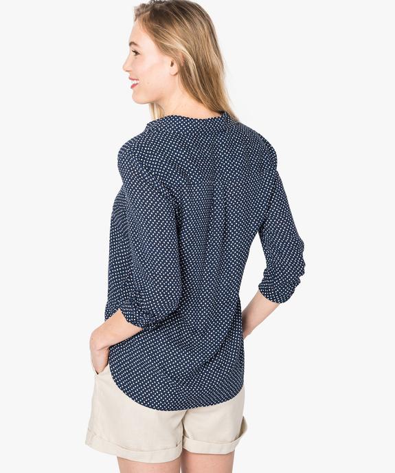 Blouse femme fluide à motifs et col v à boutons vue3 - GEMO(FEMME PAP) - GEMO