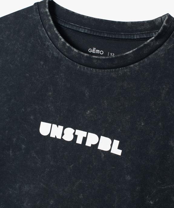 Tee-shirt à manches courtes avec inscription sur le buste garçon vue3 - GEMO 4G GARCON - GEMO