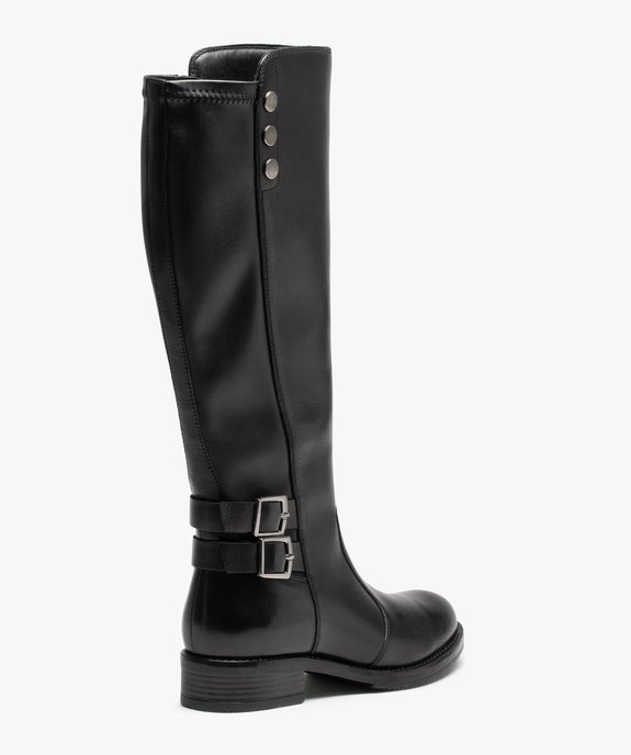 Bottes femme cavalières dessus cuir uni - Tanéo vue5 - TANEO - GEMO