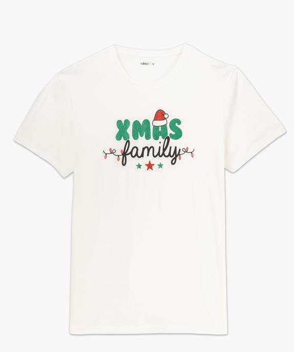Tee-shirt manches courtes avec motif pailleté spécial Noël homme  vue4 - GEMO (HOMME) - GEMO