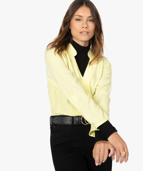 Chemise femme effet cache-coeur manches 3/4 vue1 - GEMO(FEMME PAP) - GEMO