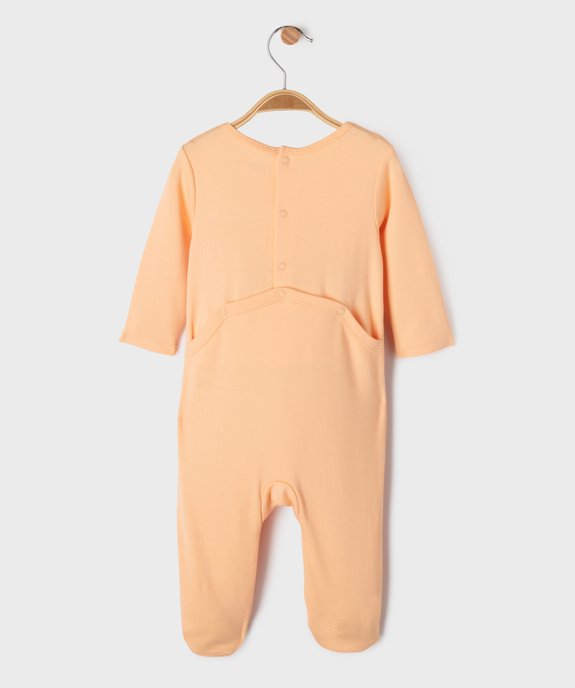 Pyjama dors-bien bébé en coton avec motif poitrine vue3 - GEMO 4G BEBE - GEMO