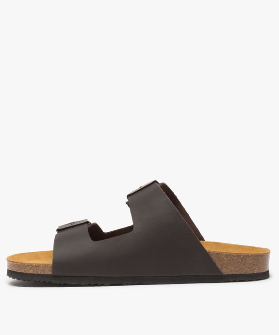 Mules homme dessus cuir larges brides à boucle vue3 - GEMO (CASUAL) - GEMO