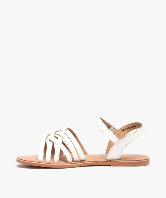 Sandales fille à fines lanières en cuir uni vue3 - GEMO (ENFANT) - GEMO