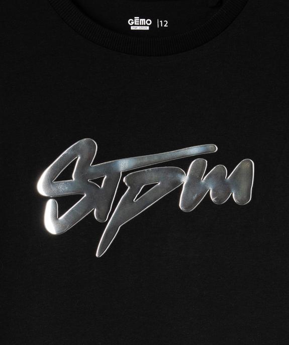 Tee-shirt manches courtes avec motif métallisé garçon vue3 - GEMO 4G GARCON - GEMO