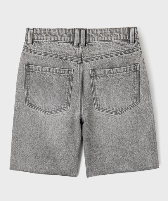 Bermuda en jean taille haute finition sans coutures fille vue3 - GEMO 4G FILLE - GEMO