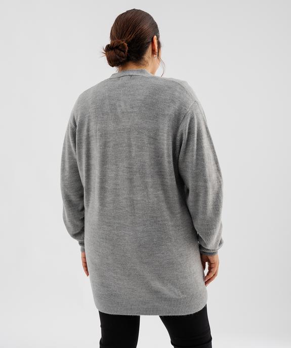 Gilet long porté ouvert femme grande taille vue3 - GEMO (G TAILLE) - GEMO