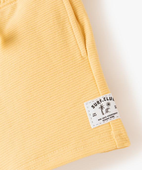 Short bébé en coton texturé aspect rayé vue2 - GEMO(BEBE DEBT) - GEMO