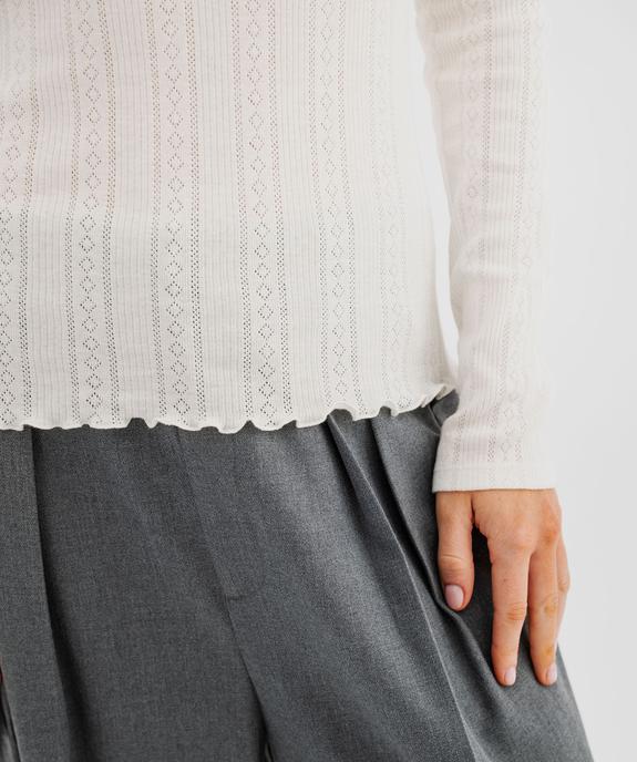 Tee-shirt manches longues en maille fantaisie femme vue5 - GEMO(FEMME PAP) - GEMO