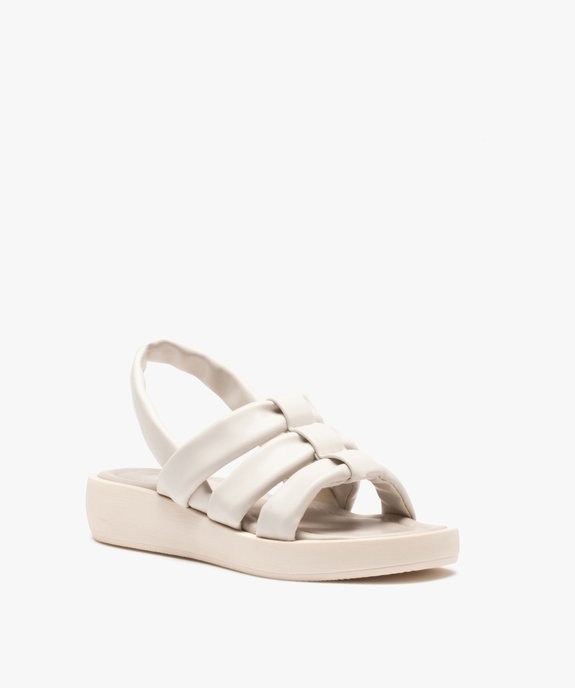 Sandales femme à semelle épaisse et brides matelassées vue2 - GEMO (CASUAL) - GEMO