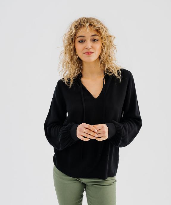 Blouse fluide avec clous métallique sur le col femme vue1 - GEMO(FEMME PAP) - GEMO
